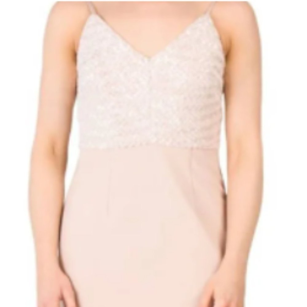 Brand NWT blush sequin Vince Camuto full length gown mother of bride formal sz6